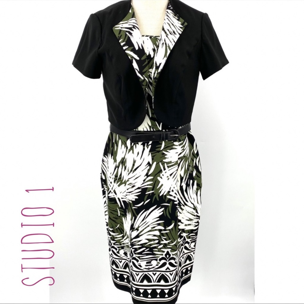 STUDIO I sleeveless dress with crop jacket size 8